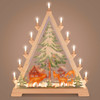Electric Wooden Candle Arch – Forest House Scene – alternate view of the Christmas light arch