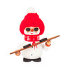Wooden Snowman with Snowboard Figurine - 3.15 Inches Tall