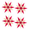 Red Natural Wooden Star Christmas Ornament ORD199X076 - 4 Pack