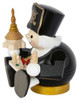 Richard Glässer Sitting Miner Incense Smoker with Seiffen Church – detail view of the German Christmas smoker