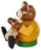 Richard Glässer Mini Bear Incense Smoker | Handmade German Wooden Sphere Smoker | Seiffen Germany | 8 cm