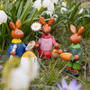 German Wooden Easter Bunny with Carrot – 4.3 Inches