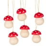 Set of Six Small Wooden German Ornaments
