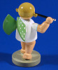 WENDT & KÜHN Blonde Angel Traverse Flute Figurine – side view of the Christmas ornament