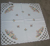 German Flower Square Linen Tablecloth