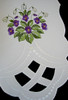 German Violet Linen Oval Table Topper