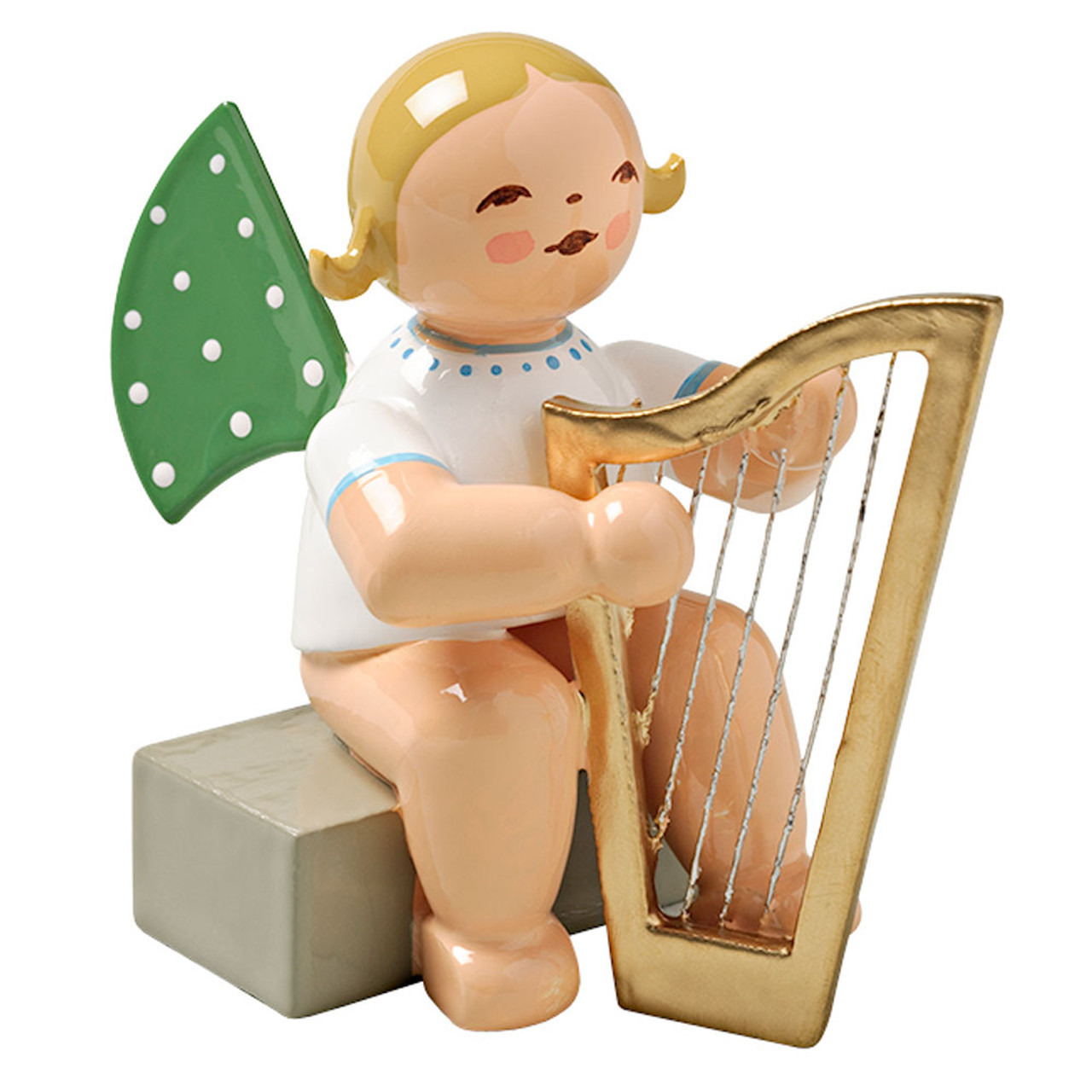 WENDT KÜHN - Brunette Angel Harp Figurine | ChristKindl-Markt