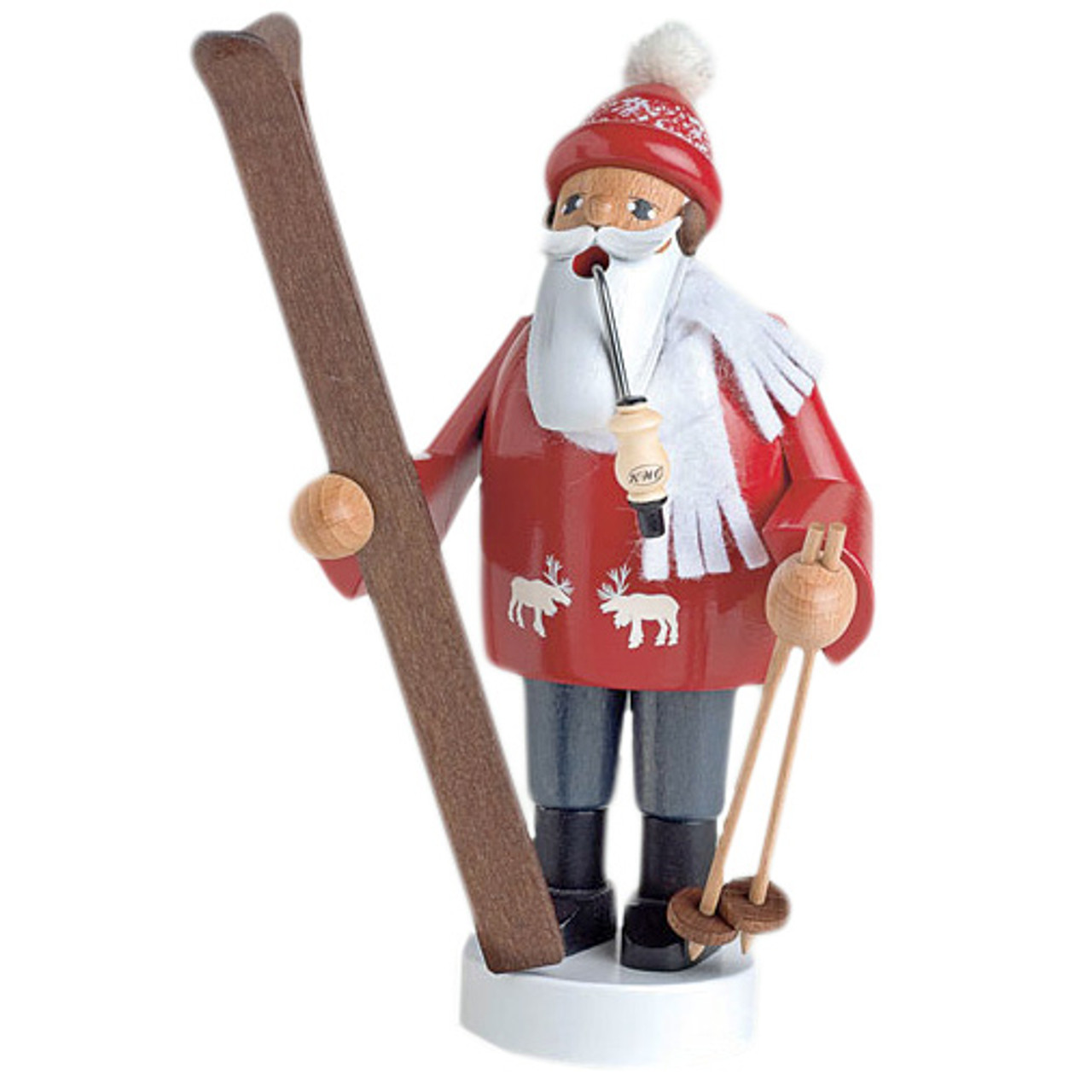MINI Snowman Skiing German Smoker Incense Figure - ChristKindl-Markt