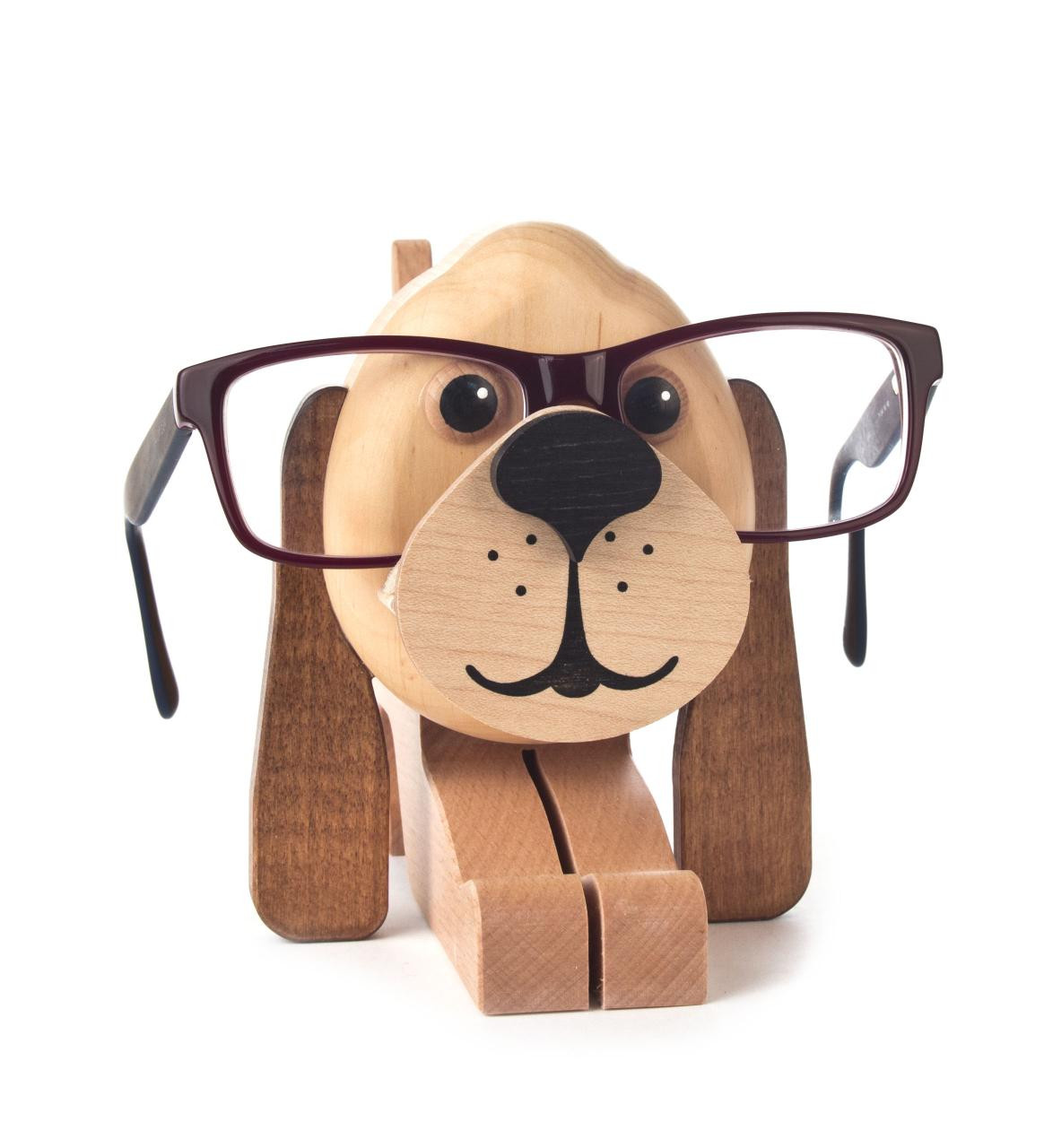 Visland Handmade Wooden Spectacle Holder Eyeglass Holder Dog or