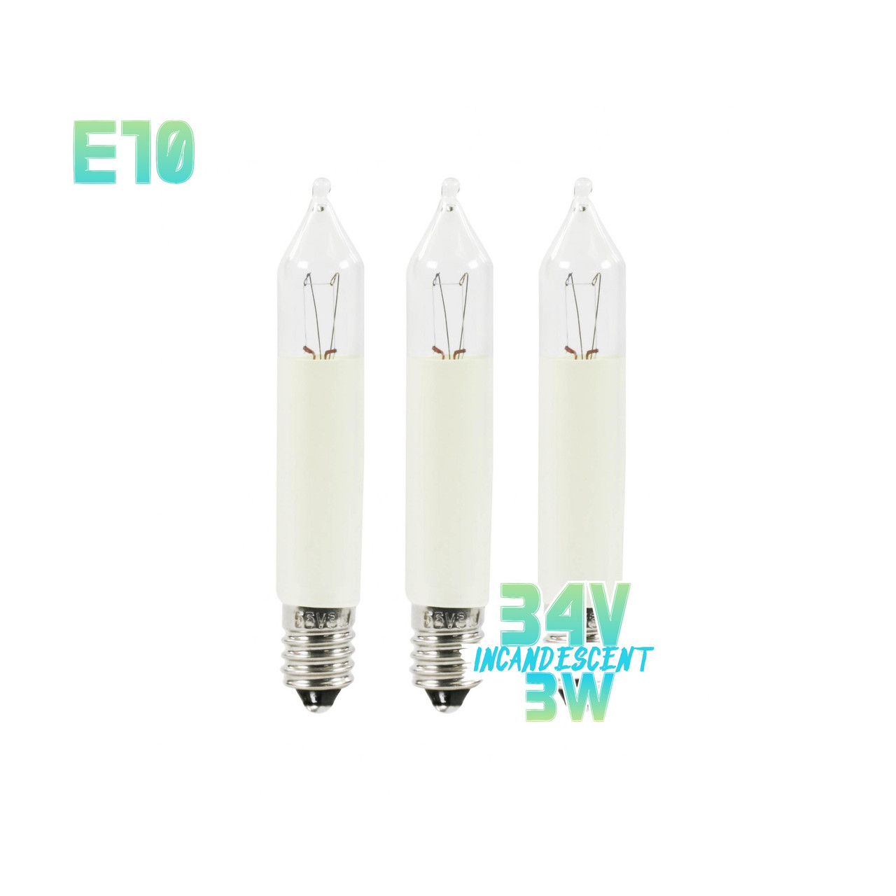 THREE Bulbs Candlestick Style 34V 3W Top Arch - ChristKindl-Markt