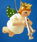 Silver Tri Horn Angel Christmas German Ornament – Christmas ornament by Kunstgewerbliche Drechslerei Ellmann