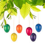 Six Colorful Festive Eggs German Ornaments – alternate view of the Christmas ornament