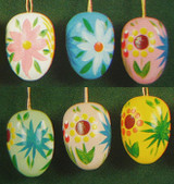 Six Colorful Flowery Eggs German Ornaments – alternate view of the Christmas ornament