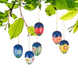 Six Colorful Meadows Eggs German Ornaments – alternate view of the Christmas ornament