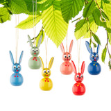 Six Colorful Rabbits German Ornament – alternate view of the Christmas ornament