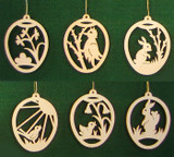 Six Spring Scene Egg Frame German Ornaments – alternate view of the Christmas ornament