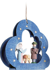 Holy Family Blue Cloud German Ornament – alternate view of the Christmas ornament