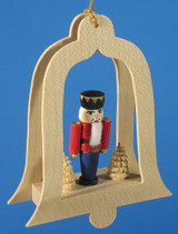 Nutcracker Red Tree Bell Christmas German Ornament – alternate view of the German nutcracker