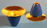 Pyramid Candle Holder Blue 18mm – wooden candleholder by Richard Glaesser