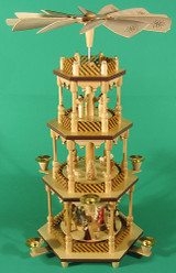 Natural Nativity Rotating Angels German Pyramid 4 Level – alternate view of the Christmas pyramid