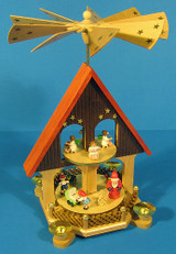 Two Level Holiday House Pyramid – alternate view of the Christmas pyramid