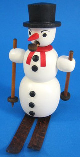 Miniature Snowman Skis German Smoker Red – alternate view of the German Christmas smoker