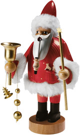 Santa Holding a Bell and Star German Smoker – alternate view of the German Christmas smoker