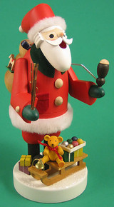 Santa with Small Sleigh German Smoker – alternate view of the German Christmas smoker