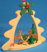 Deer Feeding Tree Frame German Ornament – alternate view of the Christmas ornament