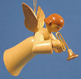 German Ornament Angel Playing Trumpet – alternate view of the Christmas ornament