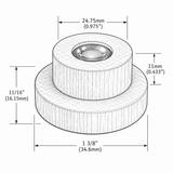 Pyramid Disk Cup Glass Bearing – alternate view of the Christmas pyramid
