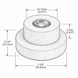 Pyramid Disk Cup Glass Bearing – alternate view of the Christmas pyramid
