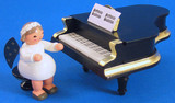 Angel German Figurine at Grand Piano – alternate view of the Christmas ornament