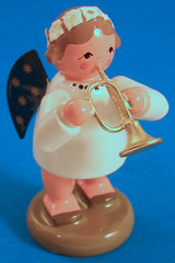 Angel Figurine Trumpet – alternate view of the Christmas ornament