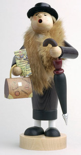 Traveling Lady German Incense Smoker Sightseeing – alternate view of the German Christmas smoker