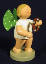 WENDT & KÜHN Blonde Angel Headless Tambourine Figurine – alternate view of the Christmas ornament