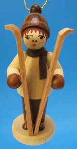 Natural Holiday Sports Children Ornament Skis – alternate view of the Christmas ornament