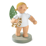 WENDT & KÜHN Blonde Angel Bell Wreath Figurine Standing – Christmas ornament
