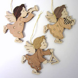 Wooden German Christmas Angel Ornaments - Set of 3 – alternate view of the Christmas ornament
