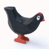 Black Hen Hand Carved Wooden German Figurine – Christmas ornament