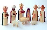 Wooden Nativity German Figurine 9 Piece Set Colorful – alternate view of the Christmas ornament