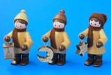 Wooden German Kids Holding Ornament Figurines Set of 3 – alternate view of the Christmas ornament