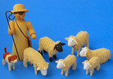 Shepherd Sheep Handmade Wooden German Figurines Set of 8 – alternate view of the Christmas ornament