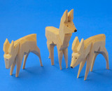 Natural Wooden German Deer Figurines 3 Set – alternate view of the Christmas ornament