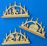 German Set of 3 Mini Wooden Schwibbogens – Christmas ornament