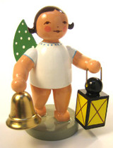 WENDT & KÜHN Brunette Angel Bell Lantern Figurine – alternate view of the Christmas ornament