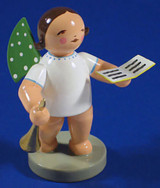 WENDT & KÜHN Brunette Angel Songbook Horn Figurine – alternate view of the Christmas ornament