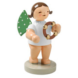 WENDT & KÜHN Brunette Angel Headless Tambourine Figurine – Christmas ornament