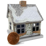 Mini Metal Tan Cottage Christmas Smoker