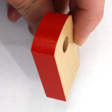 Red Candleholder Replacement Part Base – alternate view of the wooden candleholder